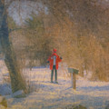 Skier on Pond Edge Trail at Borderland